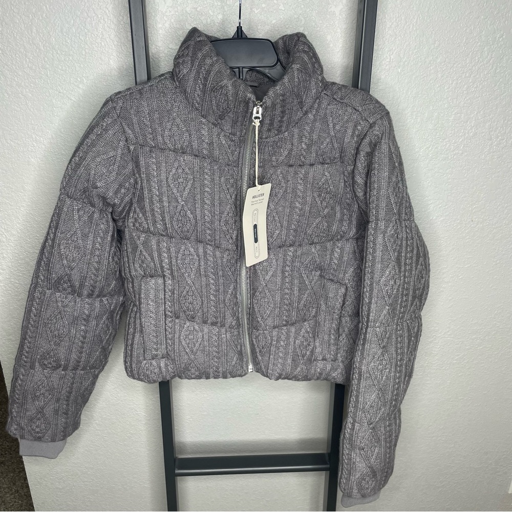 Hollister Gray Cable Knit Jacket Size S New With Tags
